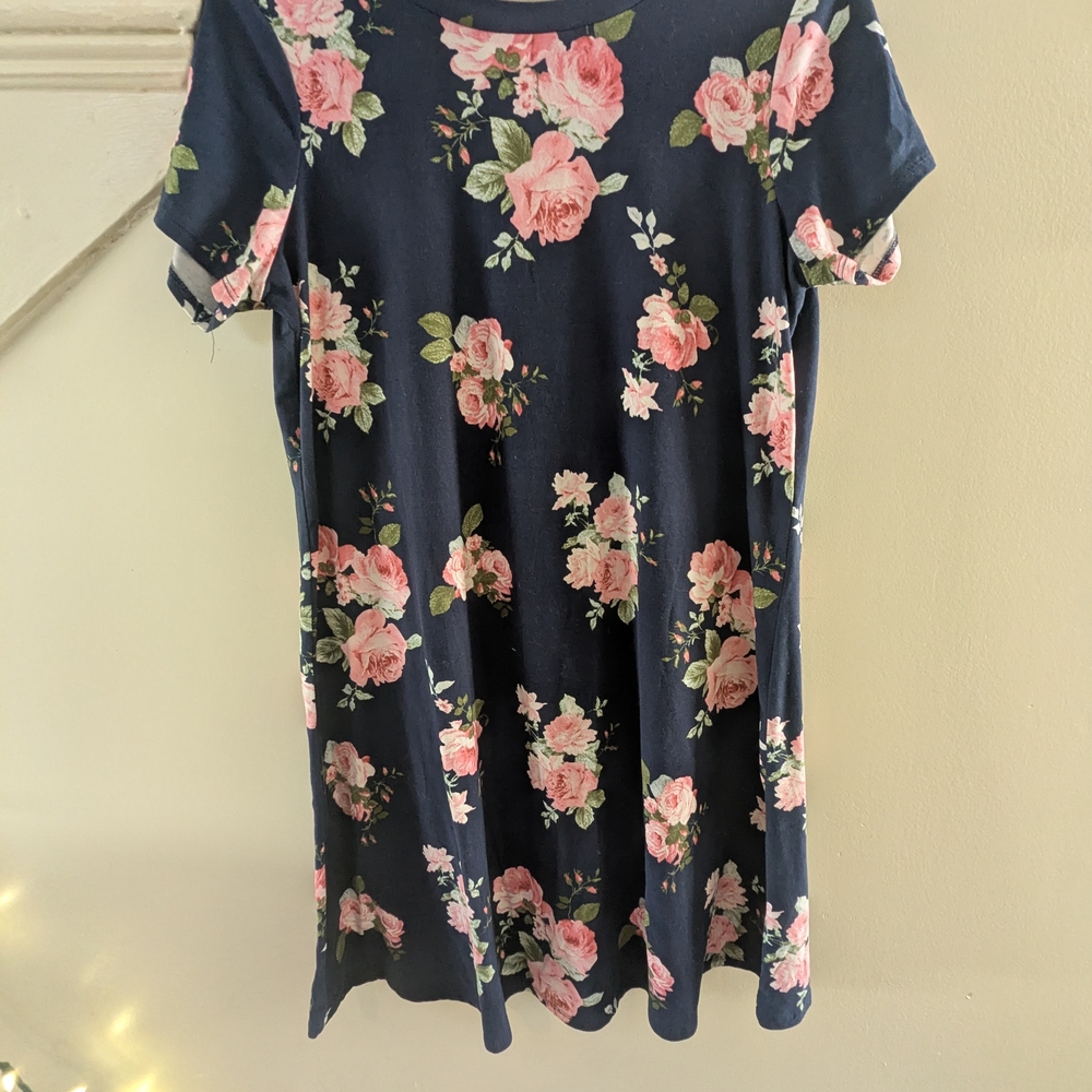 Forever 21 Navy and Pink Floral Dress
